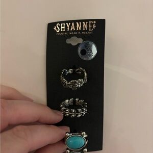 Shyanne Silver and Turquoise Ring Set